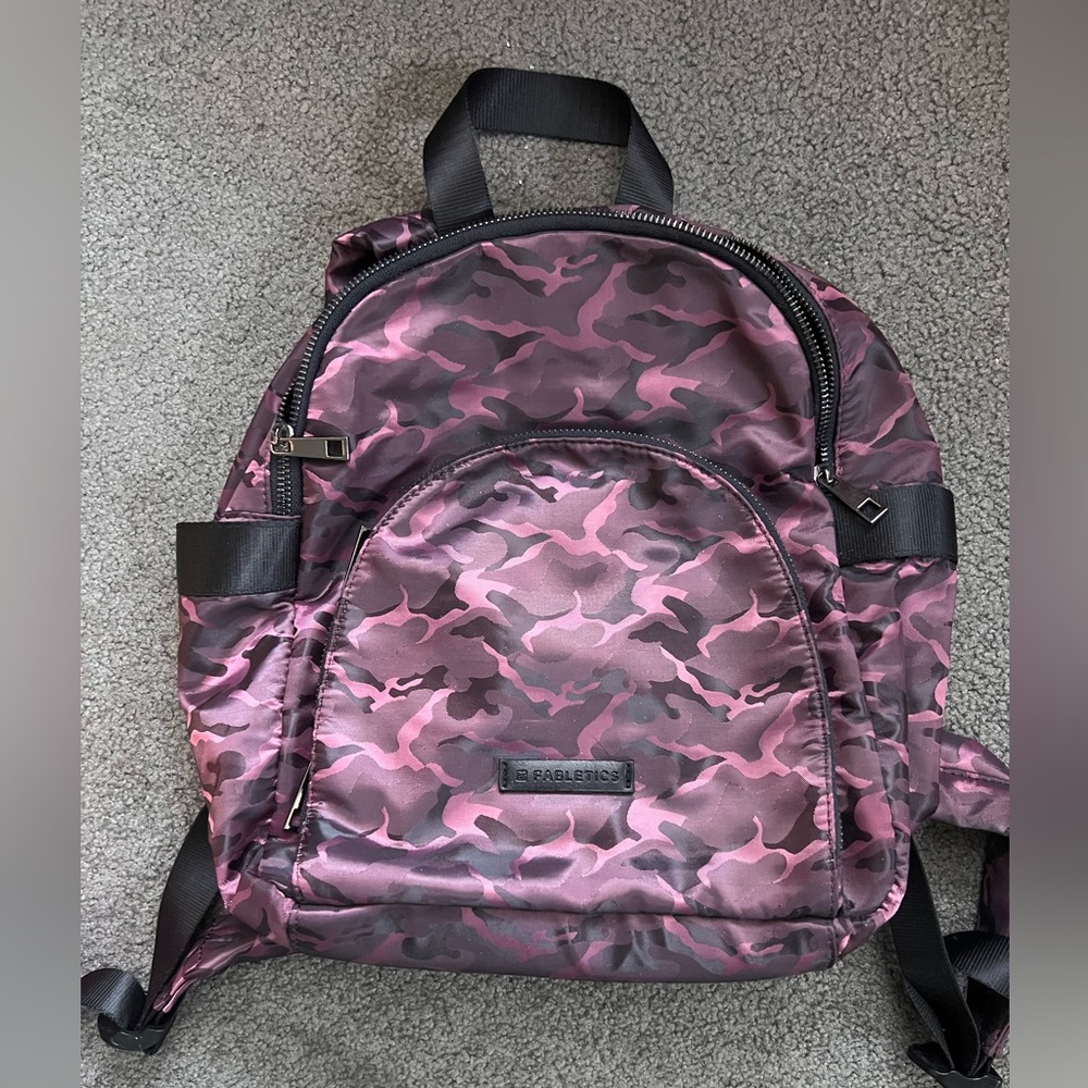 Fabletics Downtown Backpack Burgundy Camo. Barely Used. Retail New Is $60